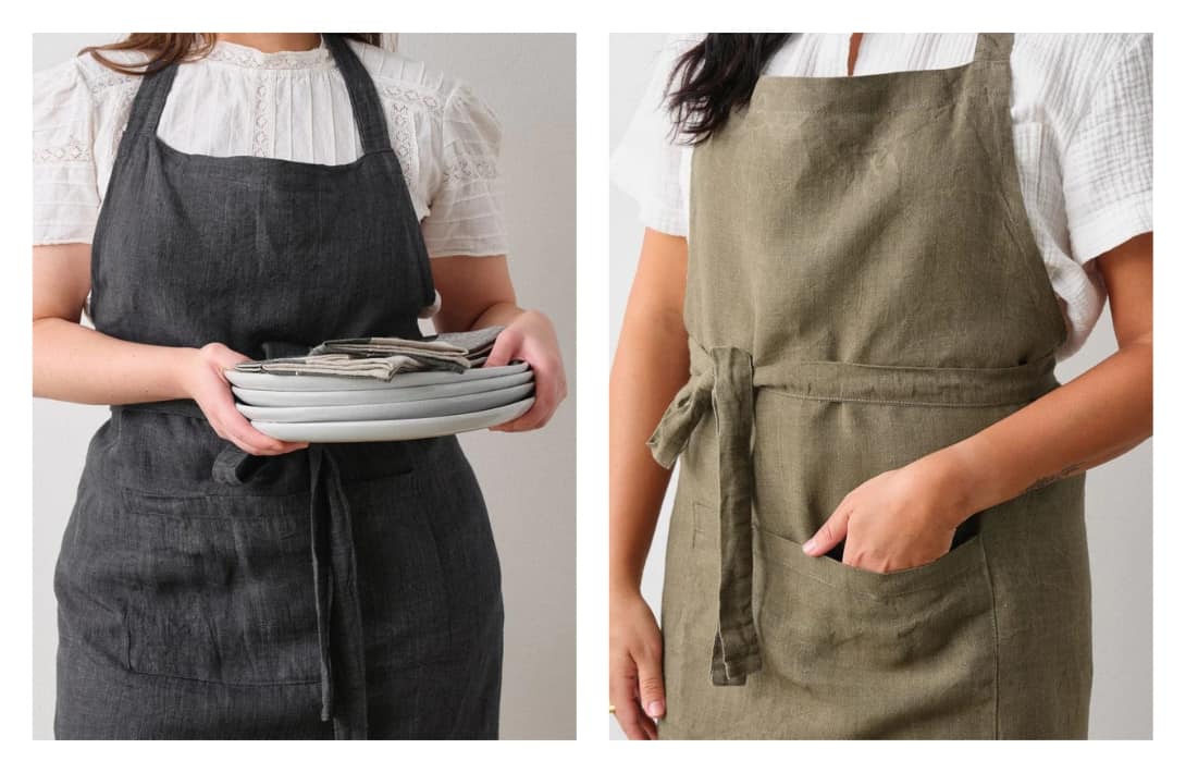 7 Eco-Chic Sustainable Aprons to Spice Up Your Kitchen Images by The Citizenry #sustainableaprons #ecofriendlyaprons #organicaprons #bestmaterialforaprons #sustainablecookingapronsforwomen #sustainablejungle