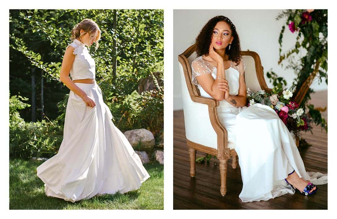 9 Sustainable Wedding Dresses Marrying Style & Ethics Images by Pure Magnolia #sustainableweddingdresses #sustainableweddingdressbrands #ecofriendlyweddingdresses #sustainablebridalgowns #ecoweddingdress #sustainablejungle