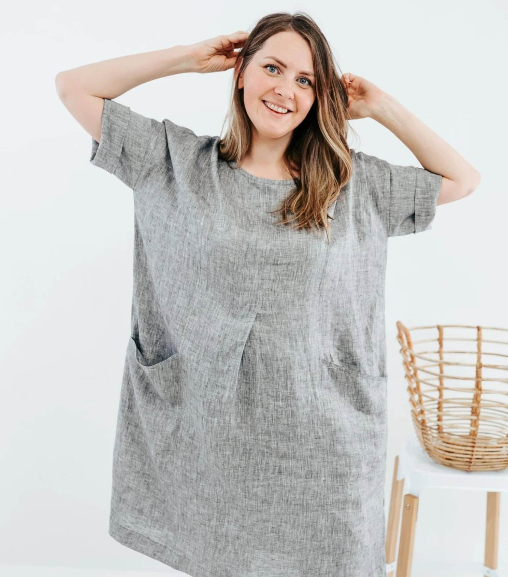 Oversize LINEN Sweater Tunic, Linen Knitted Grey, Eco Friendly, Natural Clothing 2024 ,Eco Style, Woman's Clothing, Casual, Woman's Plus Size