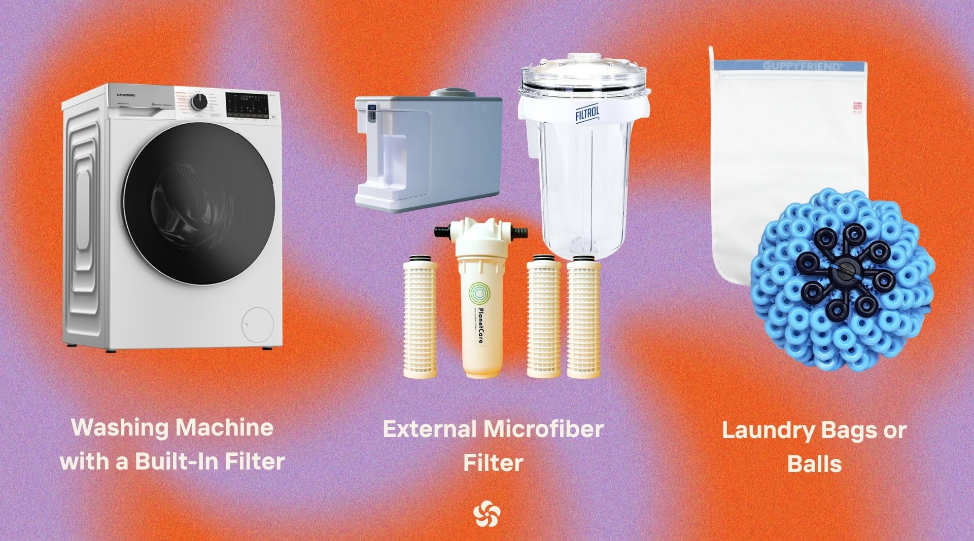 There are 3 types of Washing Machine Microfiber Filters as pictured